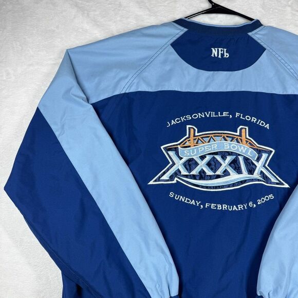 Vintage‎ 2005 Classic Super Bowl 39 Windbreaker Size XL Patriots Vs Eagles - Picture 12 of 15